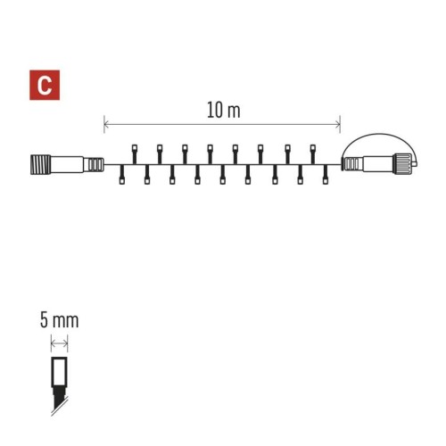 CATENA LUMINOSA 50 LED CALDI FISSI E... CATENA LUMINOSA 50 LED CALDI FISSI E...