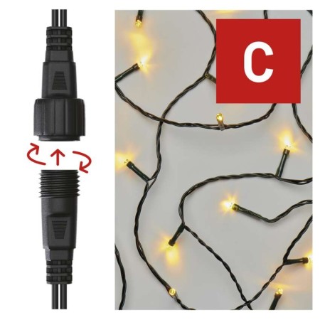 CATENA LUMINOSA 50 LED LUCE 5MT CALDA CONNECT SYSTEM ESTERNO D1AW02