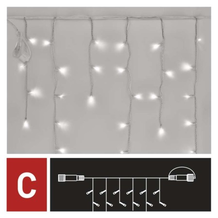 ICICLES LED 100 LED FREDDI 50 FISSI 50 LAMPEGGIANTI 2,5X0,9M CONNECT SYSTEM D1CC02
