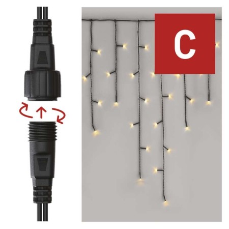 ICICLES LED 100 LED LUCE CALDA 2,5X0,9M CONNECT SYSTEM D1CW01