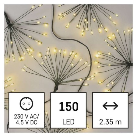 Catena NANO LED FIREWORKS: Magia di 150 Luci Fredde, 2.35mt, Timer, Interno | EMOS D3AW09