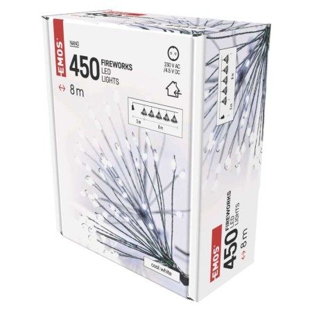 Catena NANO LED FIREWORKS: Magia di 450 Luci Fredde, 8mt, Timer, Interno | EMOS D3AC10