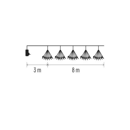Catena NANO LED FIREWORKS: Magia di 450 Luci Fredde, 8mt, Timer, Interno | EMOS D3AC10
