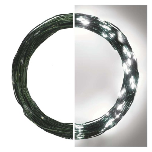 Catena NANO LED: 150 LED Freddi , Timer, Cavo Verde 15mt | EMOS D3AC05