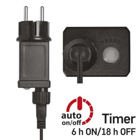 Catena LED 15 Metri Nano: 150 LED Freddi, Filo Verde, Timer | EMOS D3AC05