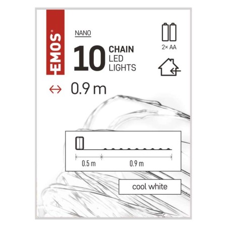 Catena NANO LED a Batterie: 10 LED Luce Bianca, Timer | EMOS D3AC06