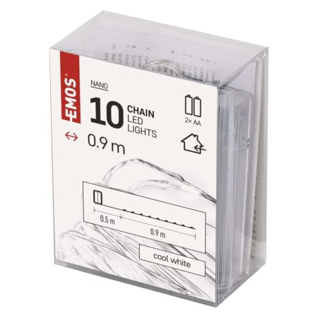 Catena NANO LED a Batterie: 10 LED Luce Bianca, Timer | EMOS D3AC06