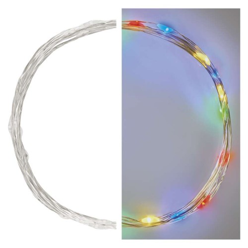 Catena NANO LED a Batterie: 20 LED Multicolor, Timer | EMOS D3AM04