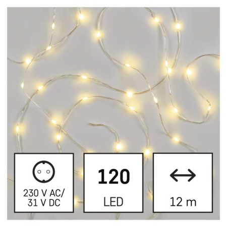 Drop Chain 120 LED Luce Calda, 12mt Interno/Esterno | EMOS D3AW15