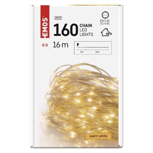 Drop Chain 160 LED Luce Calda, 16mt... Drop Chain 160 LED Luce Calda, 16mt...