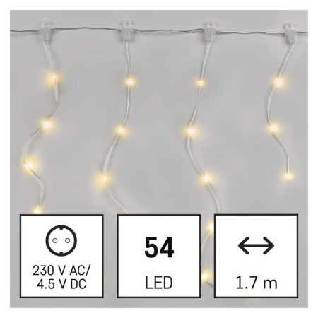 Drop Icicles 54 LED, 1.7x0.7m - 8 Giochi di Luce - IP44 | EMOS D3CW01