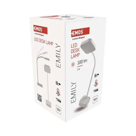 Lampada Tavolo LED Ricaricabile EMILY Batteria 96h Dimmerabile Bianca | EMOS Z7627