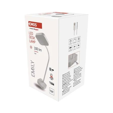 Lampada Tavolo LED Ricaricabile EMILY Batteria 96h Dimmerabile Bianca | EMOS Z7627