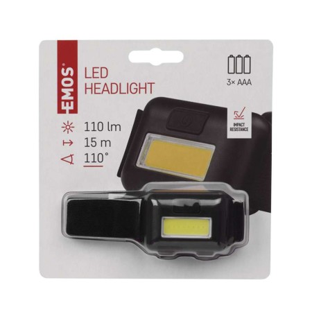 LAMPADA FRONTALE LED COB 120LM 15MT A BATTERIE 3 X AAA EMOS P3537