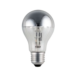 Lampadina eco alogena 70W (100W), CRI 100, luce calda e dimmerabile, cupola argentata