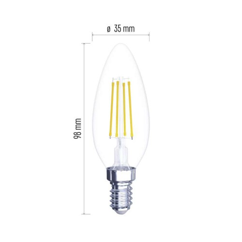 Lampadina LED Filamento Oliva E14 6W...