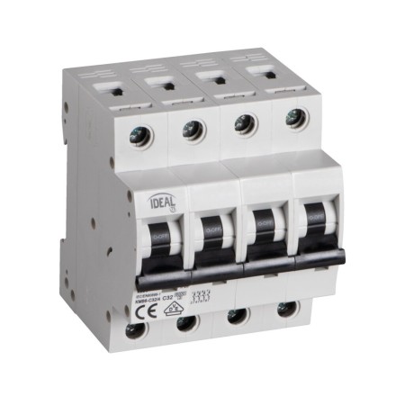 Interruttore automatico magnetotermico 32A 6KA 4 moduli KMB6-C32/4