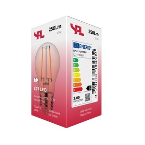 Lampadina LED filamento sfera E27 3W 2700k 250lm dimmerabile 2