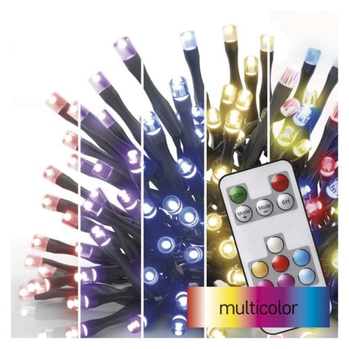 Catena luminosa RGB 96 LED con controller e timer, 10 metri, ideale per interni ed esterni | Emos D4AA02