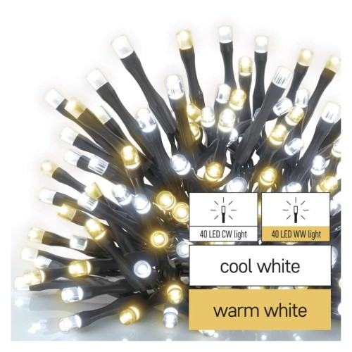 Catena Luminosa 80 LED Fissi 40 Caldi...