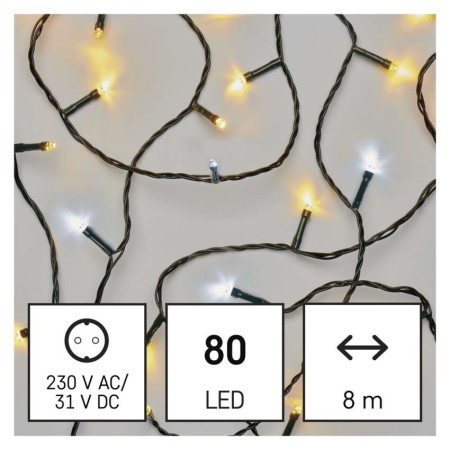 Catena Luminosa 80 LED Fissi 40 Caldi 40 Freddi, 8m, Esterno, Timer | Emos D4AN04